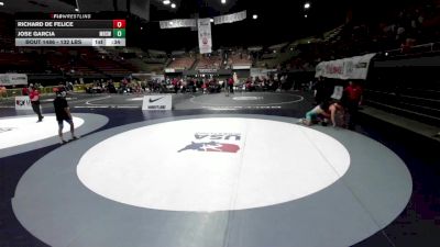 132 lbs Cons. Quarters - Richard De Felice vs Jose Garcia, Mendota High School Wrestling