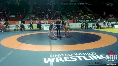 57kg Cons. Semi - Zoey Trombley, Cattown WC vs Myla Blackshaw, Matmen WC (Kitchener)