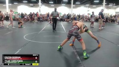 96 lbs Round 1 (4 Team) - Tyler Carruthers, Mat Warriors Blue vs Colton Riordan, U2 Upstate Uprising 2.0