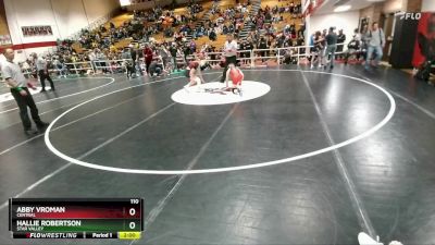 110 lbs Semifinal - Abby Vroman, Central vs Hallie Robertson, Star Valley