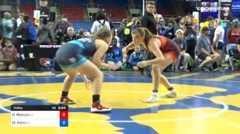 144 lbs Cons 16 #1 - Haileigh Marcon, Oklahoma vs Madison Horn, Minnesota