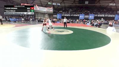 Girls 4A 135 lbs Champ. Round 1 - Lexie Gruber, Moses Lake (Girls) vs Ella Wells, Puyallup (Girls)