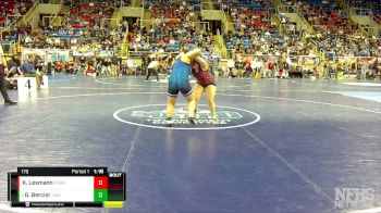 170 lbs Champ. Round 1 - Grace Bercier, Jamestown vs Karlee Lesmann, Carrington