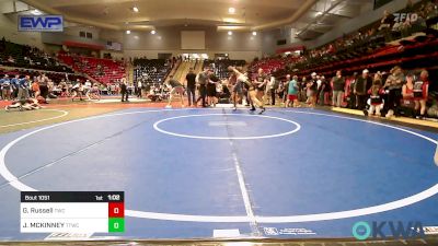 155 lbs Semifinal - Gabriel Russell, Tahlequah Wrestling Club vs JORDAN MCKINNEY, Team Tulsa Wrestling Club