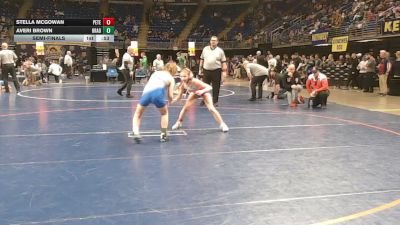94 lbs Semifinal - Stella McGowan, Peters Township vs Averi Brown, Bradford