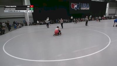 100 lbs Cons. Rd Of 16 - Cole Martin, Greater Heights Wrestling vs Logan Raske, Higher Calling Wrestling Club