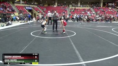 61 lbs 3rd Place Match - Riggins Wissman, Dodge City Wrestling Academy vs Knox Squier, Team Haysville Wrestling Club