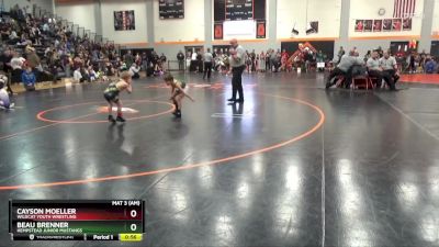 PW-7 lbs Cons. Semi - Cayson Moeller, Wildcat Youth Wrestling vs Beau Brenner, Hempstead Junior Mustangs