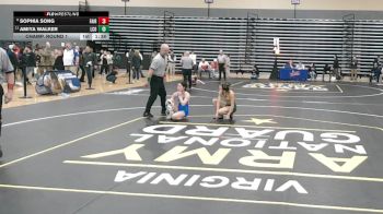 100 lbs Champ. Round 1 - Amiya Walker, Louisa County vs Sophia Song, Fairfax