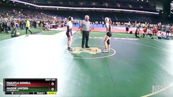 Girls-155 lbs Semifinal - Maddie Hayden, Caledonia HS vs Makayla Gowell, Manton HS