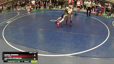 110 lbs Cons. Round 3 - Kaysten Peterson, JWC vs Alpha Warren, Dove Creek