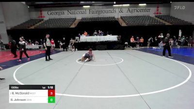 130 lbs Quarterfinal - Brooks McDonald, West Forsyth Wrestling Club vs Bradlee Johnson, Grindhouse Wrestling