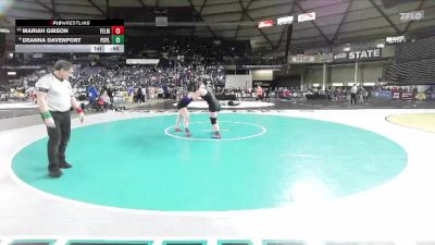 Girls 4A 155 lbs Cons. Round 4 - DeAnna Davenport, Puyallup (Girls) vs Mariah Gibson, Yelm (Girls)