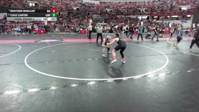 110 lbs Cons. Round 2 - Brayden Mueller, Whitehall vs Cole Carter, Kewaskum Indians Wrestling Club