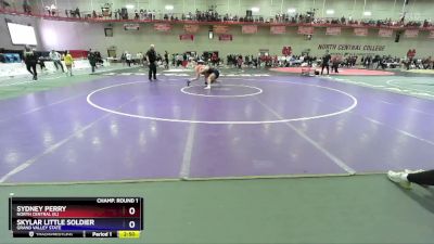 145 A Champ. Round 1 - Skylar Little Soldier, Grand Valley State vs Sydney Perry, North Central (IL)