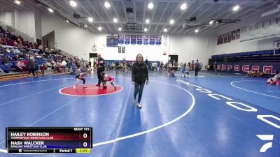 71-77 lbs Quarterfinal - Hailey Robinson, Thermopolis Wrestling Club vs Nash Walcker, Rawlins Wrestling Club