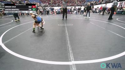 49 lbs Consi Of 8 #1 - Briggs Cole, Weatherford Youth Wrestling vs Jaistin Hemphill, Noble Takedown Club