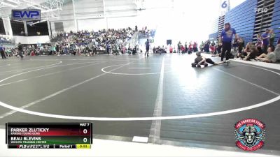 76 lbs Semifinal - Parker Zluticky, Kansas Young Guns vs Beau Blevins, Wichita Training Center