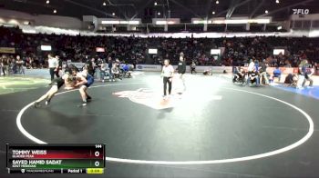 144 lbs Cons. Round 1 - Sayed Hamid Sadat, Kent Meridian vs Tommy Weiss, Glacier Peak