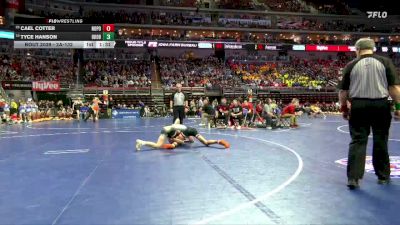 2A-132 lbs Champ. Round 1 - Cael Cotter, North Polk vs Tyce Hanson, Okoboji/HMS