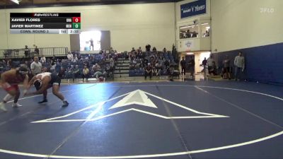 285 lbs Cons. Round 3 - Xavier Flores, Unattached vs Javier Martinez, Menlo College