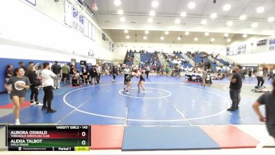 145 lbs 3rd Place Match - Aurora Oswald, Threshold Wrestling Club vs Alexia Talbot, Ayala Smash