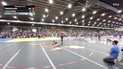 50 lbs Cons. Semi - Emersen Seim, Douglas Wrestling Club vs Lucas Perez, No Team