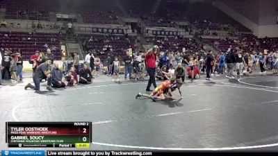 49-52 lbs Round 2 - Tyler Oosthoek, Pikes Peak Warriors Wrestling vs Gabriel Soucy, Cheyenne Mountain Wrestling Club