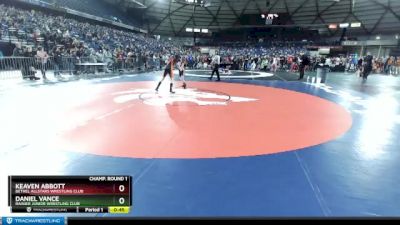 114 lbs Champ. Round 1 - Keaven Abbott, Bethel AllStars Wrestling Club vs Daniel Vance, Rainier Junior Wrestling Club