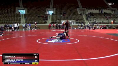 160 lbs Round 2 (3 Team) - Emma Cole, Central Methodist University vs Josselinne Campos, Lindsey Wilson