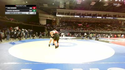 285 lbs Champ. Round 1 - Tim Kosier, Lincoln (Stockton) vs David Moreno, El Capitan