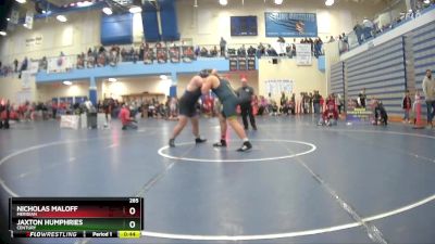 285 lbs Cons. Round 7 - Jaxton Humphries, Century vs Nicholas Maloff, Meridian