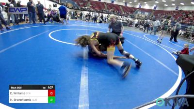 88-92 lbs Round Of 16 - Corde Williams, Bristow Youth Wrestling vs Hunter Branchcomb, Heat