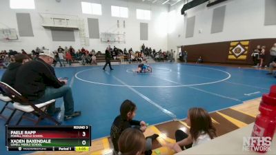 77 lbs Round 3 - Paele Rapp, Powell Middle School vs Xaden Baxendale, Lovell Middle School