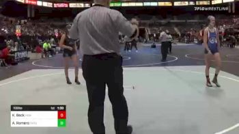 109 lbs Quarterfinal - Kadence Beck, Highland Highschool vs Alazaye Romero, Team Takedown