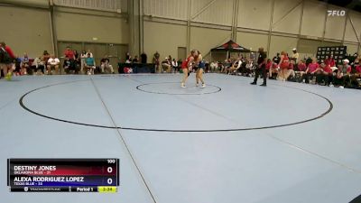 100 lbs Placement Matches (8 Team) - Destiny Jones, Oklahoma Blue vs Alexa Rodriguez Lopez, Texas Blue