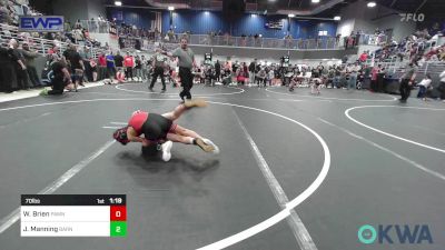 70 lbs Quarterfinal - Wyatt Brien, Pawnee Black Bear Wrestling vs Jett Manning, Barnsdall Youth Wrestling