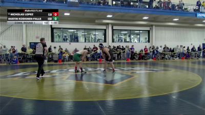 285 lbs Cons. Round 1 - Dustin Koskinen-Falls, Oswego State vs Nicholas Lopez, Elmira