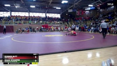 138 lbs 1st Place Match - Isaiah Schaefer, Evansville Mater Dei vs Gunner Butt, New Palestine