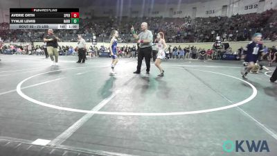 75 lbs Consi Of 8 #2 - Averie Orth, Sperry Wrestling Club vs Tynlie Lewis, Harrah Little League Wrestling