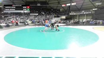 Boys 2A 132 lbs Champ. Round 1 - Justice Lopez, Orting vs Mark Devera, Eatonville