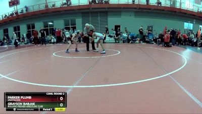 80 lbs Cons. Round 2 - Grayson Babjak, Bulldog Premier Wrestling Club vs Parker Plumb, Unattached