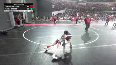 65 lbs Quarterfinal - Briarlynn Cline, Marshfield vs Lucia Orozco, LAW