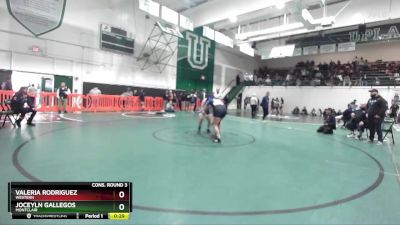 155 lbs Cons. Round 3 - Valeria Rodriguez, Western vs Joceyln Gallegos, Montclair