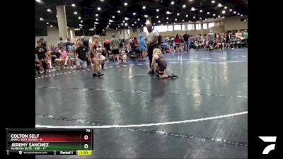 70 lbs Semis & Wb (16 Team) - Colton Self, BHWC/ Dirt Divers vs Jeremy Sanchez, Alabama Elite - Red