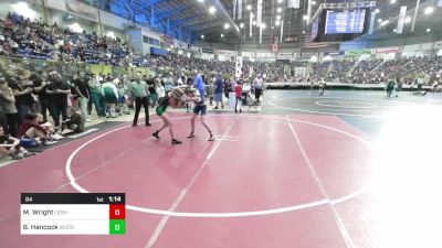 94 lbs Round Of 16 - Mina Wright, Lesher vs Brooklyn Hancock, Woodlawn Midde School