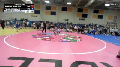 55 lbs Champ. Round 2 - Wrenley Reynolds, 208 Badgers Wrestling Club vs Lucia Stockdale, Bonners Ferry Wrestling Club