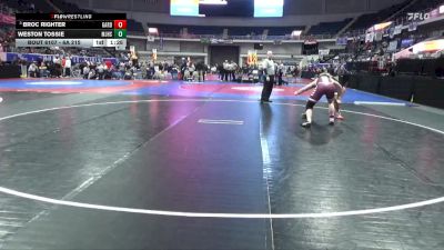 6A 215 lbs Quarterfinal - Broc Righter, Gardendale Hs vs Weston Tossie, Mortimer Jordan HS