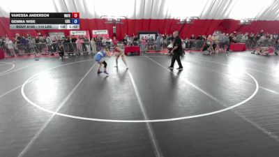110 lbs Cons. Quarters - Vanessa Anderson, Watertown vs Gemma Wise, Legacy Elite