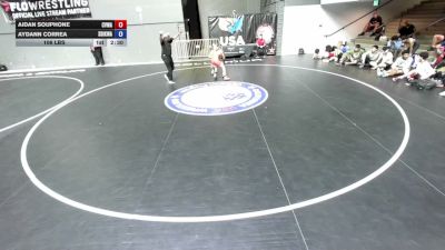 106 lbs Aidan Souphone, CVWA - Central Valley Wrestling Association vs Aydann Correa, SDIKWA - San Diego-Imperial Kids Wrestling Association